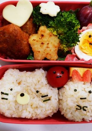 すみっコぐらしキャラ弁えびふらいのしっぽ-レシピのメイン写真