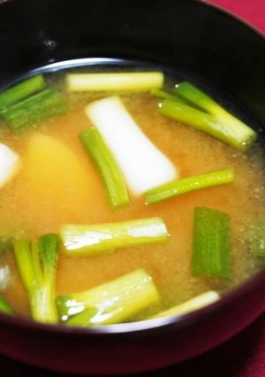 長芋とわけぎの味噌汁-レシピのメイン写真