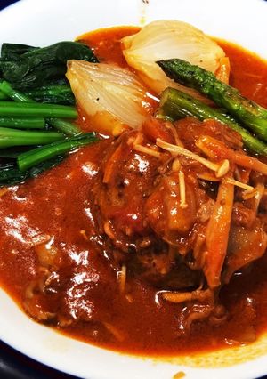 塩麹使ってみたかった煮込みハンバーグ-レシピのメイン写真