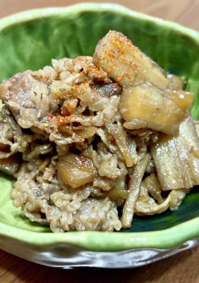 牛肉とたたき新ごぼうの炒め煮-レシピのメイン写真