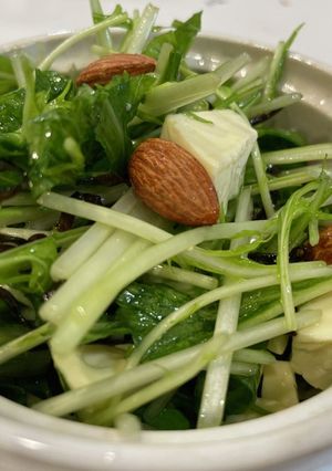 水菜とアーモンドの塩昆布和え-レシピのメイン写真