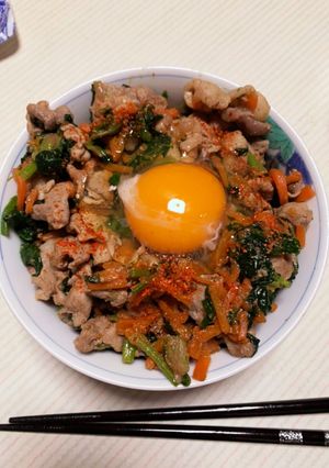 豚こまのビビンバ丼-レシピのメイン写真