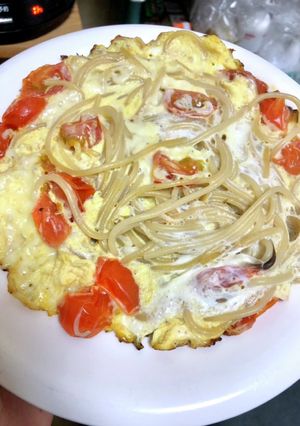 トマトとしらすのスパゲッティーオムレツ-レシピのメイン写真