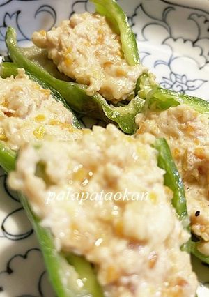 鶏ミンチでピーマンの肉詰め-レシピのメイン写真