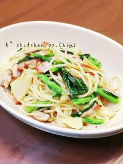 簡単☆菜の花と筍のペペロンチーノ♪-レシピのメイン写真