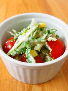 水菜と油揚げの白和えサラダ-レシピのメイン写真
