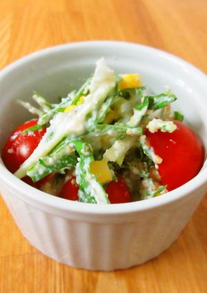 水菜と油揚げの白和えサラダ-レシピのメイン写真