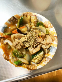 ソースチキンカツ味豚こま大根青椒肉絲風-レシピのメイン写真