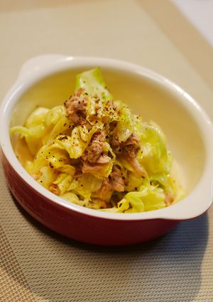 レンジで簡単！ざく切りキャベツの温サラダ-レシピのメイン写真