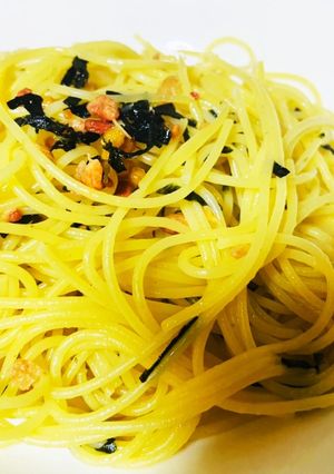お茶漬けの素パスタ-レシピのメイン写真