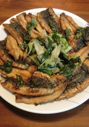 イワシの照り焼き・葉玉ねぎソース添え-レシピのメイン写真
