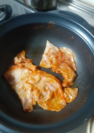 残り物餃子の皮で酒蒸しケチャップ味-レシピのメイン写真