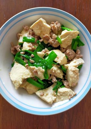 超簡単　豆腐とひき肉とニラの旨味炒め-レシピのメイン写真