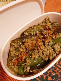 茄子とししとうのひき肉味噌炒め煮-レシピのメイン写真