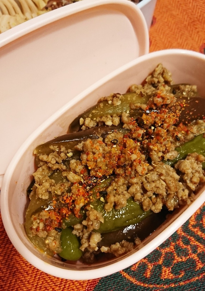 茄子とししとうのひき肉味噌炒め煮-レシピのメイン写真