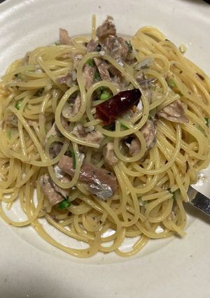 鯖缶、青ねぎ、アーリオ、オーリオ、ペペロ-レシピのメイン写真