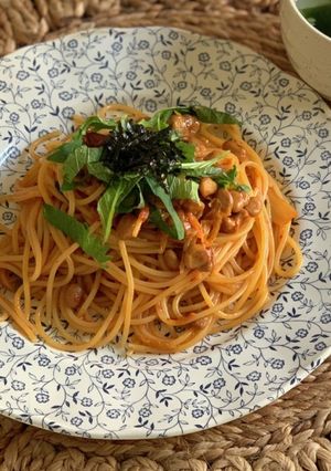 簡単！お店のような納豆キムチパスタ-レシピのメイン写真