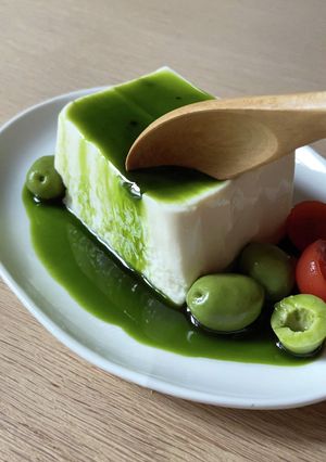 お豆腐の抹茶塩オリーブオイルがけ-レシピのメイン写真