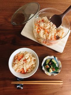 レンジで簡単★鮭の炊き込みご飯-レシピのメイン写真