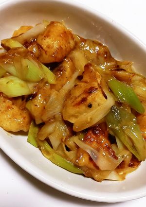 ご飯が進む!鶏胸肉と長ネギのオイマヨ炒め-レシピのメイン写真