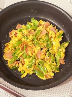スナップえんどうとハムの卵炒め-レシピのメイン写真