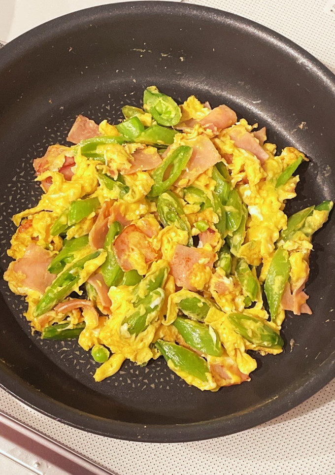 スナップえんどうとハムの卵炒め-レシピのメイン写真