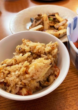 手軽にトマトタケノコ椎茸の炊き込みご飯-レシピのメイン写真