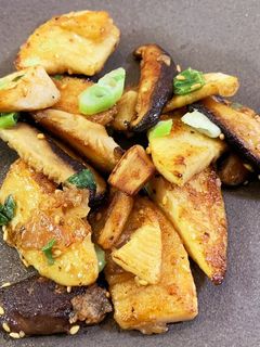 米粉でカリッと!筍と椎茸のバター醤油炒め-レシピのメイン写真