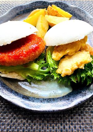 饅頭サンド　とり天&コロッケ-レシピのメイン写真