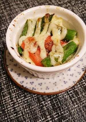 アスパラとかにかまポテサラ焼き-レシピのメイン写真