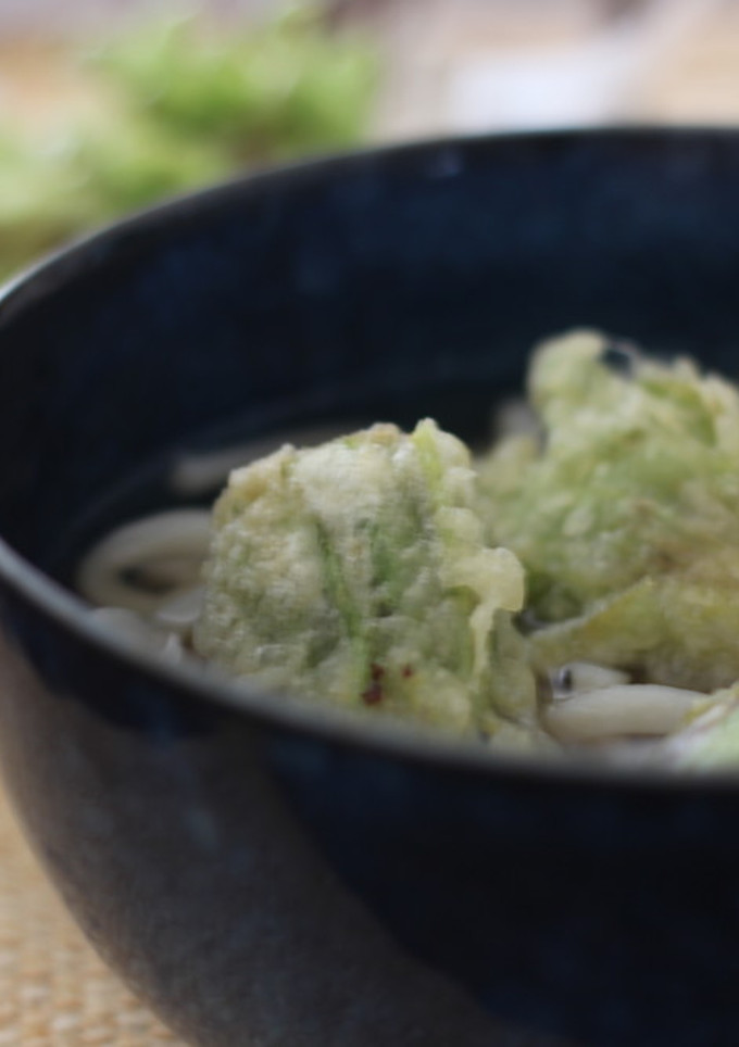 ふきのとうの天ぷらうどん-レシピのメイン写真
