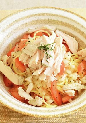 サラダチキンの冷製パスタ-レシピのメイン写真