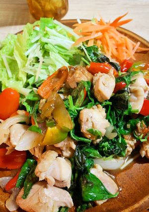 糖質オフランチ　鶏胸肉のガパオ炒め-レシピのメイン写真