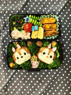 キャラ弁 チップとデール稲荷弁当-レシピのメイン写真