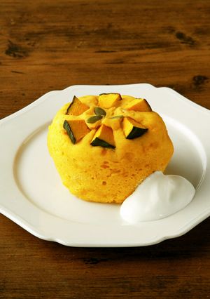 レンジ簡単☆かぼちゃ蒸しパン（卵乳小麦無-レシピのメイン写真