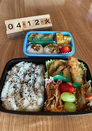 2022.4/12 中学生小学生男子弁当-レシピのメイン写真