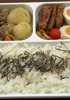 ひき肉ハンバーグフードマン800弁当-レシピのメイン写真