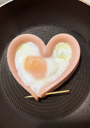 母の日！子供と作ろう！ハート目玉焼き-レシピのメイン写真