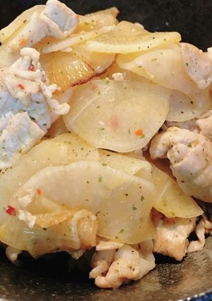大根と豚肉のペペロンチーノ-レシピのメイン写真
