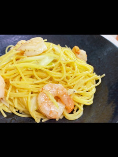 簡単!長ネギとエビのガーリックパスタ-レシピのメイン写真
