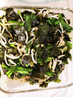 ほうれん草もやしワカメ海苔ナムル♪︎-レシピのメイン写真