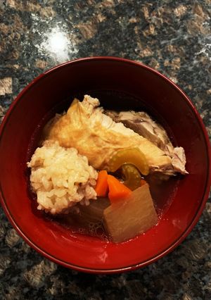 韓国風な参鶏湯☆餅米詰めてナツメ人蔘-レシピのメイン写真