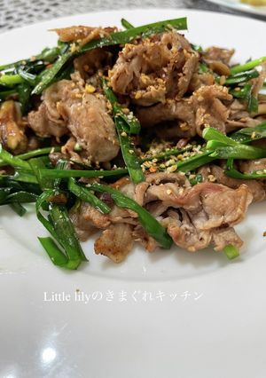 牛肉とニラと舞茸のオイスター炒め-レシピのメイン写真
