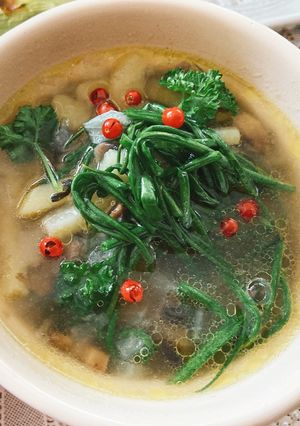 玉ねぎの葉とじゃがいものスープ-レシピのメイン写真