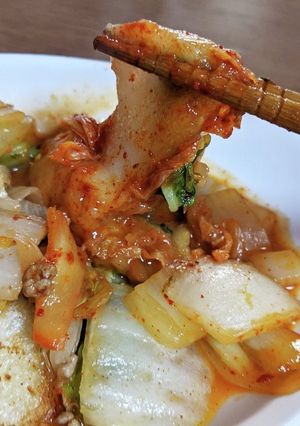 切り餅で！野菜たっぷりキムチ餅-レシピのメイン写真