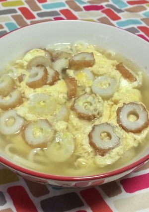 超簡単☆旨味堪能！白だし竹輪かき玉うどん-レシピのメイン写真