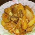新ジャガイモと牛肉のキムチ炒め