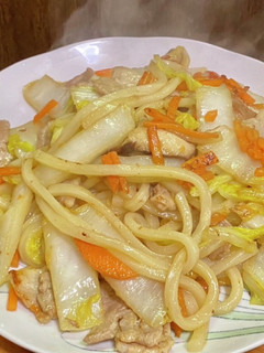 白菜と豚バラ肉の焼きうどん・醤油風味-レシピのメイン写真