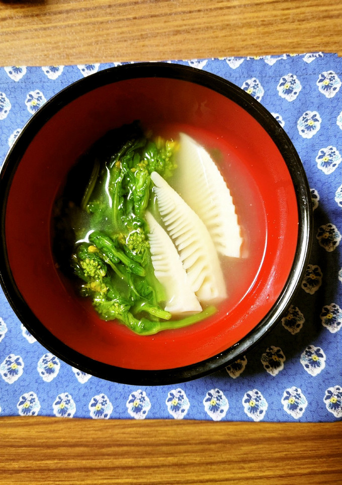 ヨウサマの減塩　筍と菜花の味噌汁-レシピのメイン写真