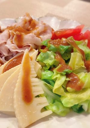 酢味噌で食べる 春キャベツと筍の豚しゃぶ-レシピのメイン写真
